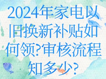 2024年家电以旧换新补贴如何领？审核流程知多少？