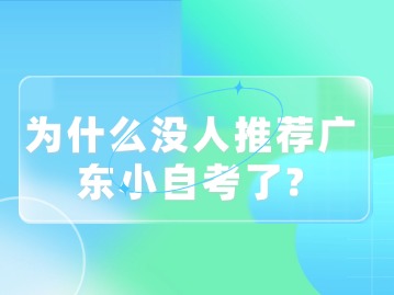 为什么没人推荐广东小自考了？